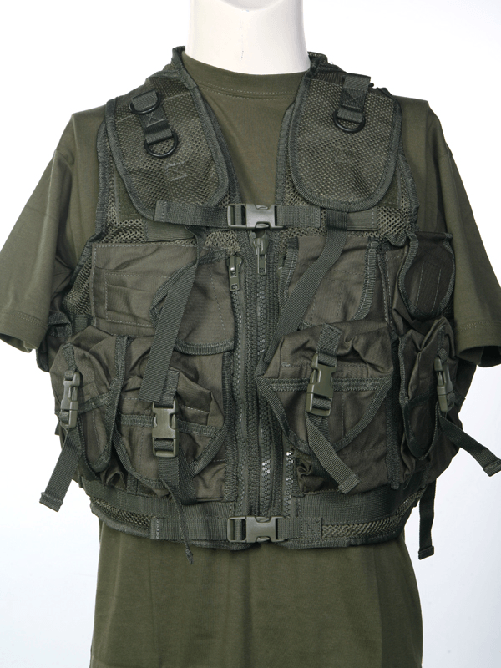 Gilet tattico miltec softair airsoft militare tasche aku flecktarn tiro utility verde